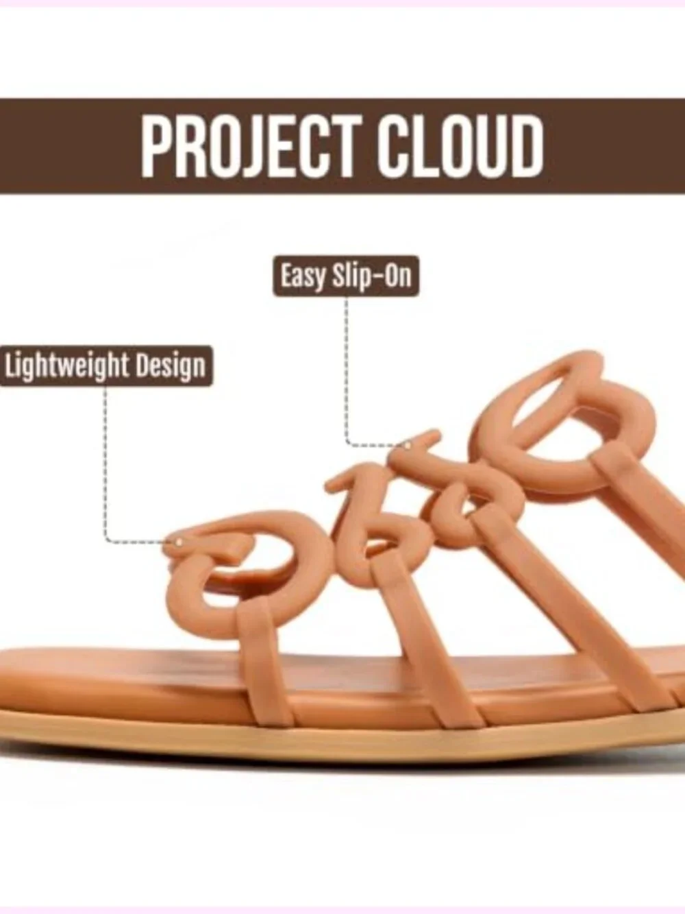 Genuine Leather Sandals with Memory Foam - Comfortable Flat Slide